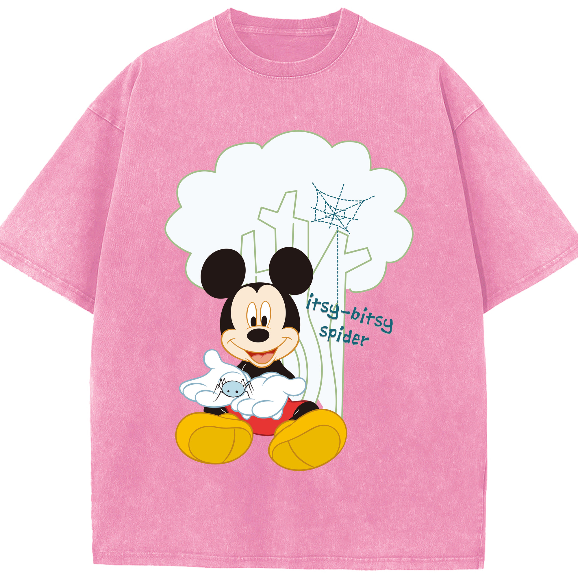 （画像用） ミッキーマウス Mickey Mouse 綿100% ヴィンテージ風 半袖Tシャツ（フロントプリント）